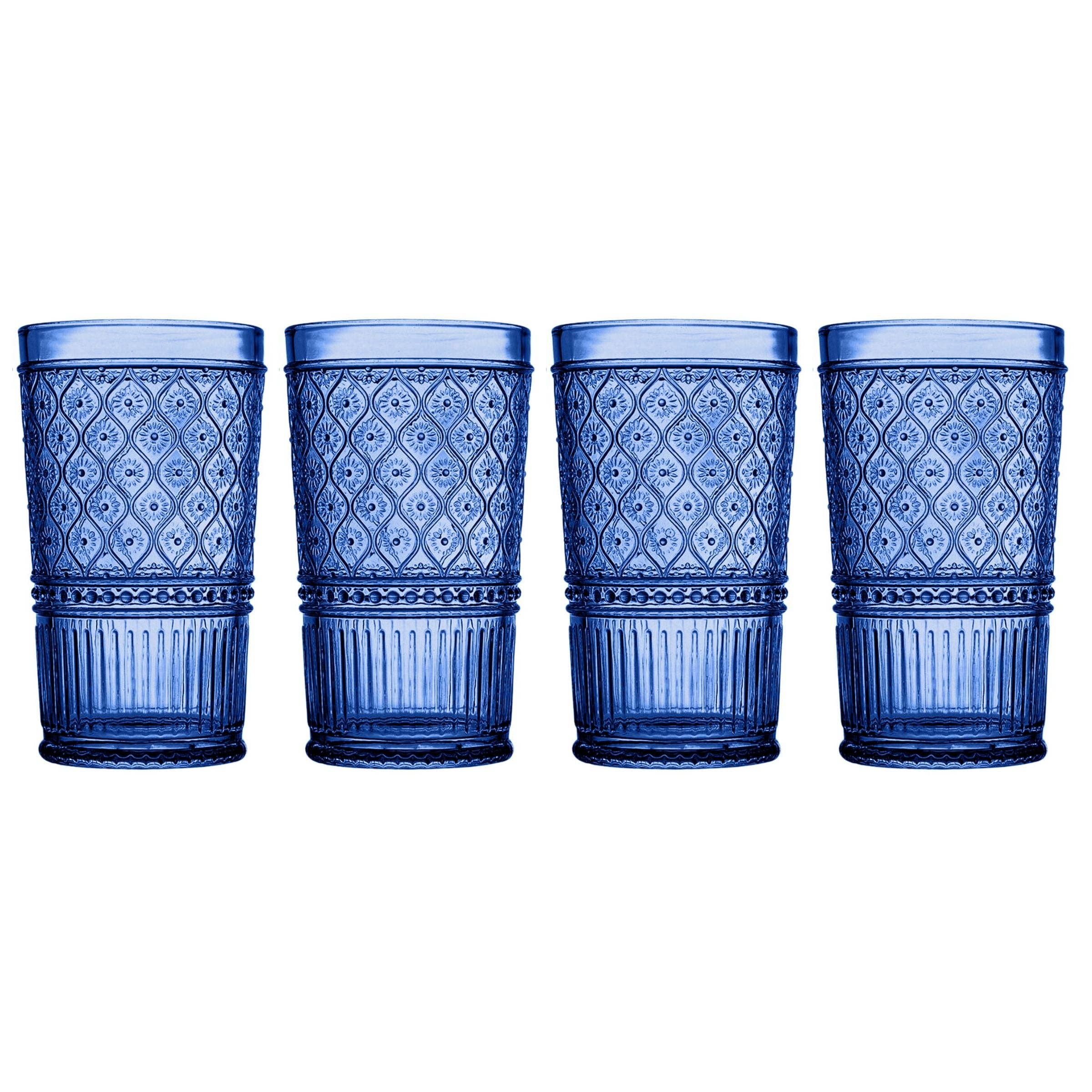Claro Blue Highball, Set of 4