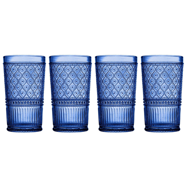 Claro Blue Highball, Set of 4