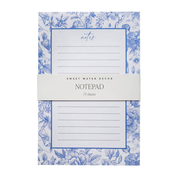 Blue Delft Notepad - Stationery & Office Accessories by Sweet Water Decor
