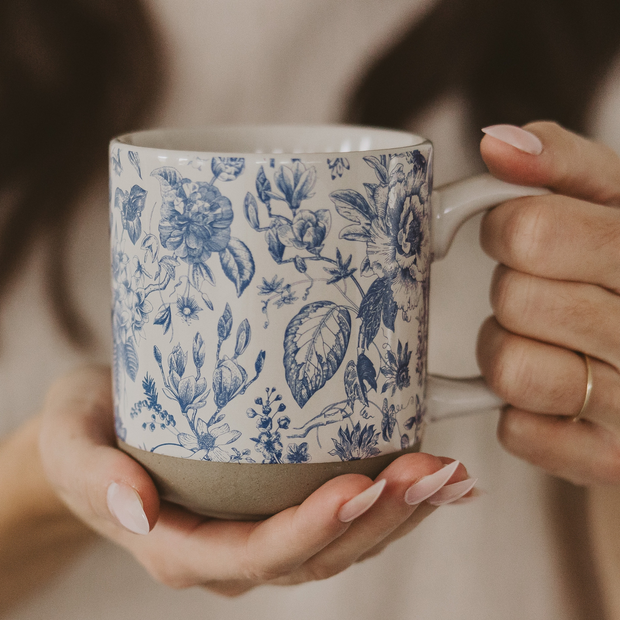 Blue Delft Stoneware Coffee Mug - Home Decor & Gifts by Sweet Water Decor
