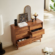 6 Drawer Double Dresser Features Vintage-style And Bevel Design