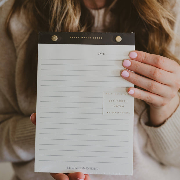 Gold Rivet Basic Notepad - Stationery & Gifts by Sweet Water Decor