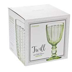 Godinger Set of Four Twill Green Goblets